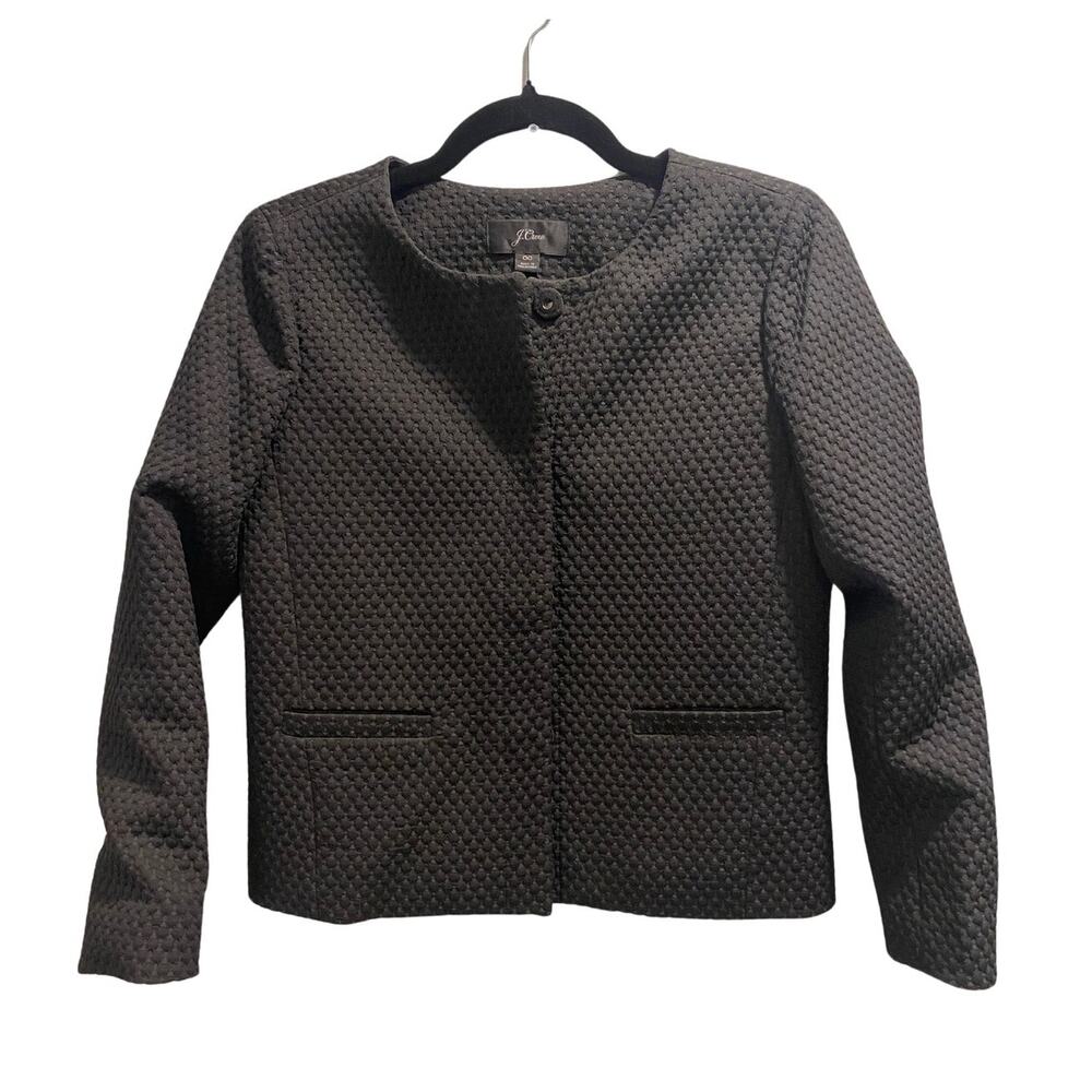 SALE! J. Crew Black Portfolio Jacket in Matelasse, Lined Size 00